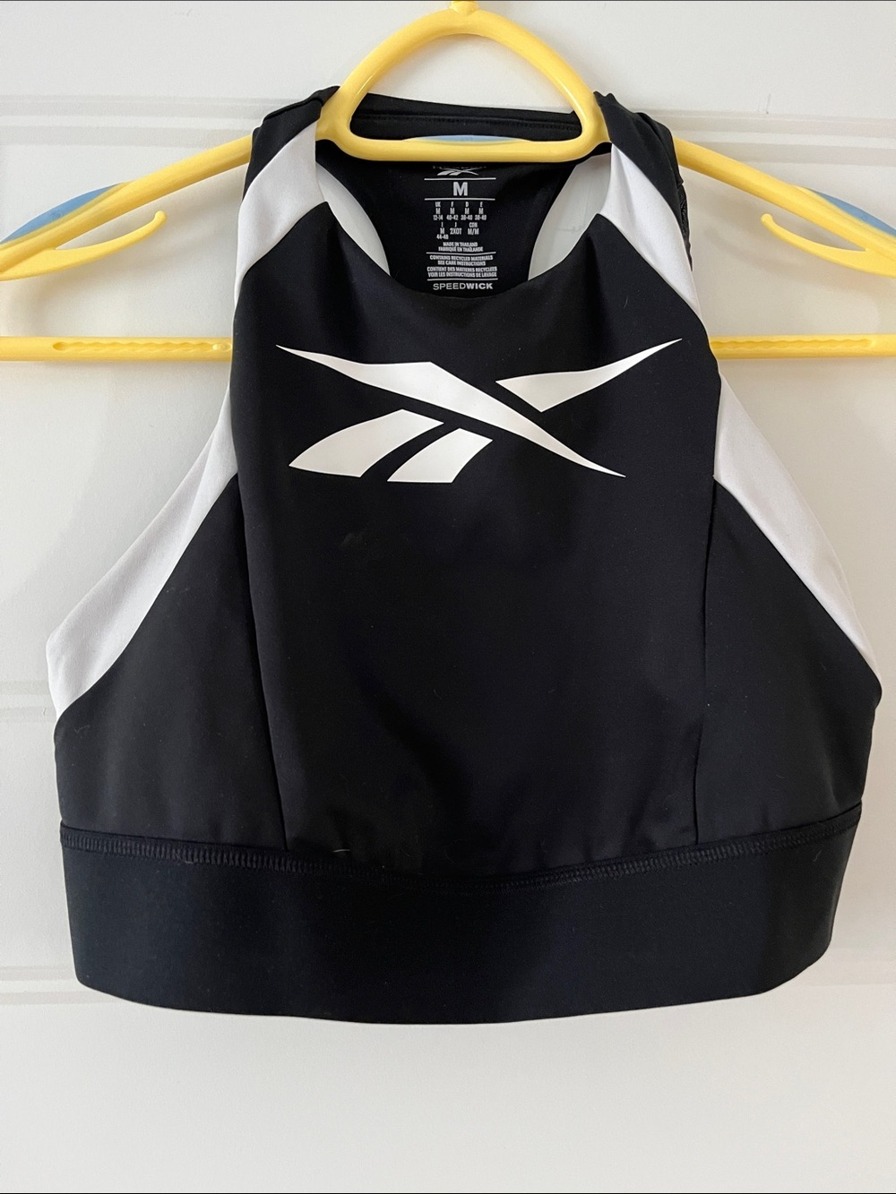 Reebok Women’s Black & White High-Neck Crop Top size medium